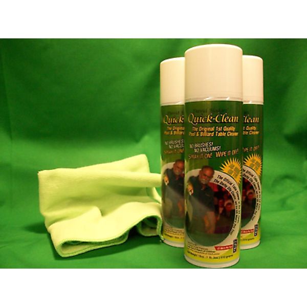 DAVID HODGES' QUICK-CLEAN Pool Table Felt Cleaner Starter Kit #3 - 3 Cleaner & M