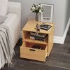 URBNLIVING Drawer Bedside Cabinet (1 Drawer, Beech)