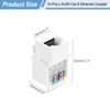 sourcing map 10 Pack Cat 6 Tool-Free RJ45 Ethernet Jack, Cat6 Coupler No Punch-Down Tool Required Module Connector Adapter, White