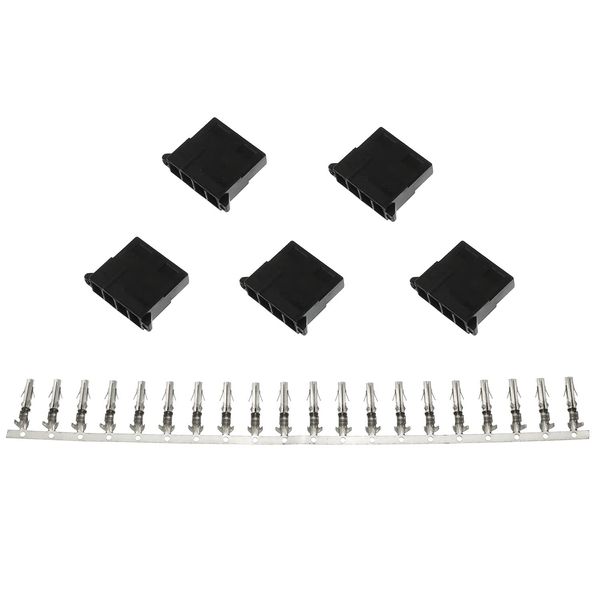 Maxmoral 5PCS Molex 4-Pin Female PC Power Connector Kit
