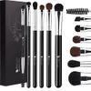 DUcare Eye Shadow Brush, Set of 6, Eye Makeup, Dedicated Brush, Natural Horse Hair, Makeup Brush, Super Soft, Premium Makeup Brush, Attractive Eyes, Makeup Tool, Black