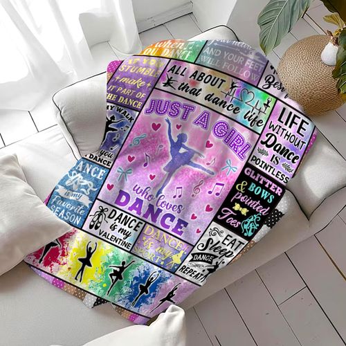 FOTSTA Dance Gifts for Girls Women Flannel Ballet Blanket Dance Recital Gifts Ballerina Stuff Dancing Throw Blankets for Dance Lovers Best Gifts for Dancers Teens Girls Kids Teacher Adults 50"x40"