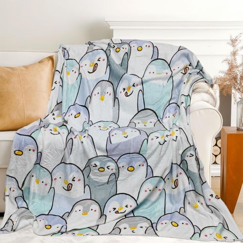 Koesnbre Cute Penguin Blanket for Women Girls Kids Adults 40" x 50", Flannel Throw for Sofa Couch Bed Living Room, Gifts for Animal Lovers