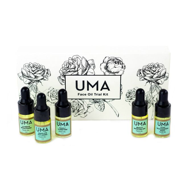 Uma Face Oil Trial Kit Anti-Aging, Moisturizing And Brightening Skin Care To Fight Dark Spots, Irritation And Redness. (5 Bottles Of Milliliters)