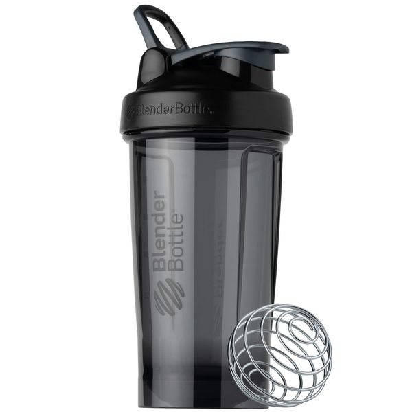 BlenderBottle Shaker Bottle Pro Series Perfect for Protein Shakes and Pre Workout, 24-Ounce, Black