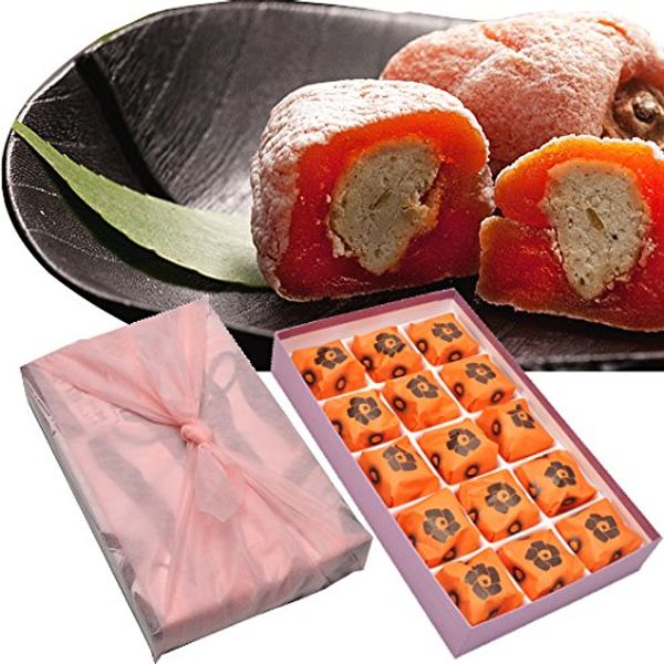 Gifu Nakatsugawa Japanese Sweets Set, Gifu Nakatsugawa, Dried Persimmon with Chestnut Kinton, 15 Pieces, Furoshiki Wrapping, Kuriya Nanyoken (Normal Gift)