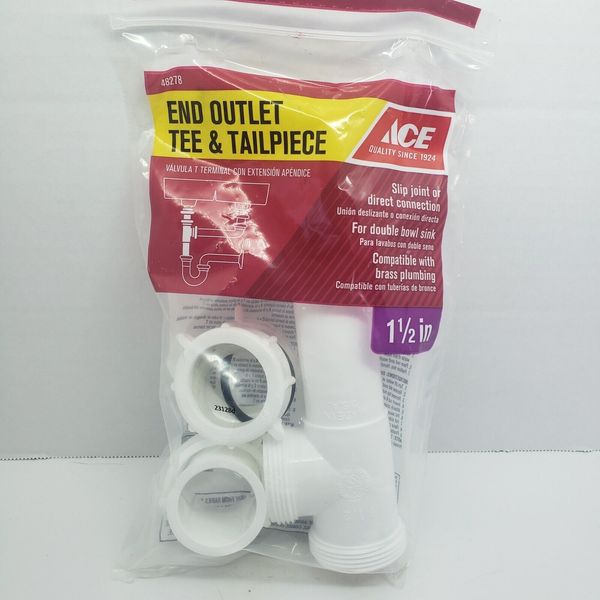 ACE End Outlet Tee & Tailpiece for Double Bowl Sink 1-1/2"   #48278