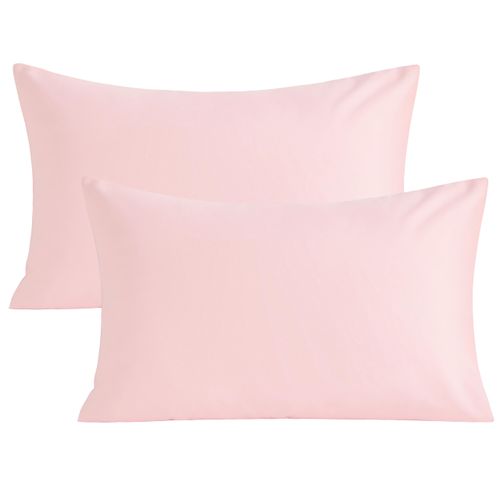 Organictune Microfiber Pillow Cases Standard Set of 2 with Envelope Closure Shrinkage and Fade Resistant Pillowcases(Blush Pink,20x26 Inches)