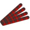 Plaid Red Gray Grey Pattern Double-Sided Nail File Emery Board Set 4 Pack
