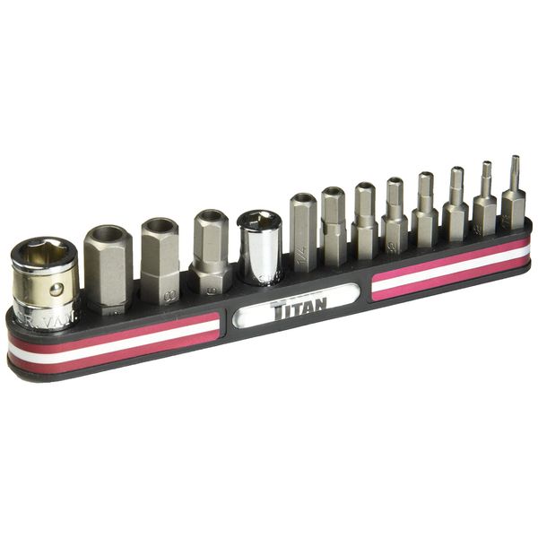 Titan 16135 13-Piece Tamper Resistant SAE Hex Bit Set