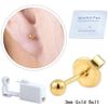2 Pack Self Ear Piercing Gun Earring Disposable Piercing Kit No Pain Easy Use Ear Piercing Gun Kit Tool with Stud (Gold)