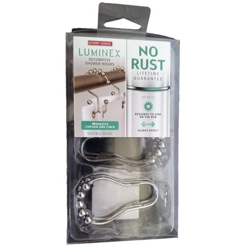 LUMINEX Decorative Shower Hooks No Rust Double Glide