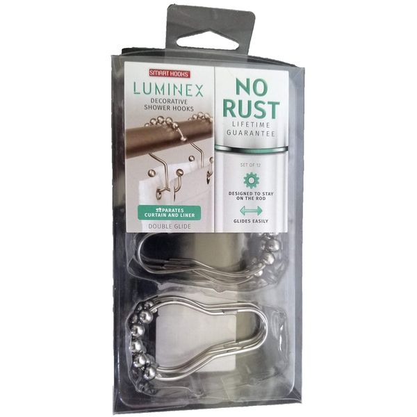 LUMINEX Decorative Shower Hooks No Rust Double Glide