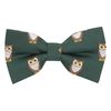 King & Priory Dark Green Embroidered Owl Bow Tie