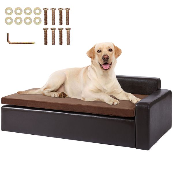 VEVOR Pet Sofa Dog Couch Large-Sized Dogs Leather Dog Sofa Bed 110 lbs