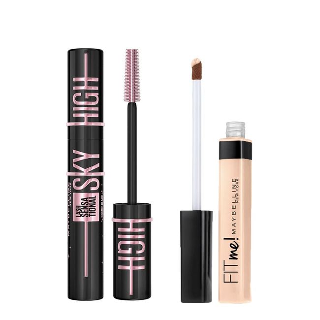 Maybelline New York Lash Sensational Sky High Cosmic Black Maskara + Fit Me Kapatıcı - 15 Fair 1 Paket