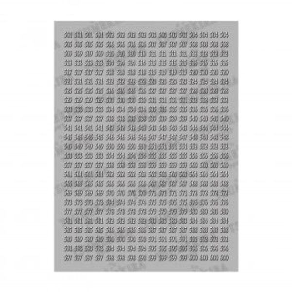 Tsumekira NN-CCN-306 Color Chart Number Sticker, Black and White, 501-600
