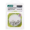 Alm Aluminium Cropped Head Nuts & Bolts (Pack 20) - GH003, Silver