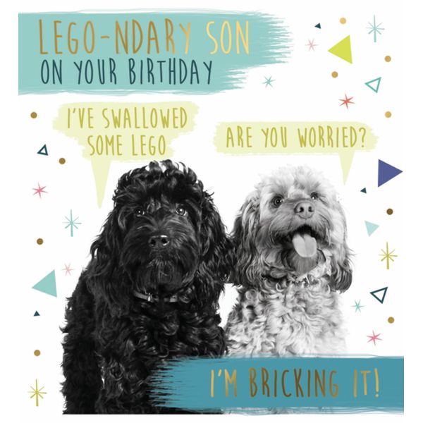 Lego-ndary Son Birthday Card - Swallowed Some Lego