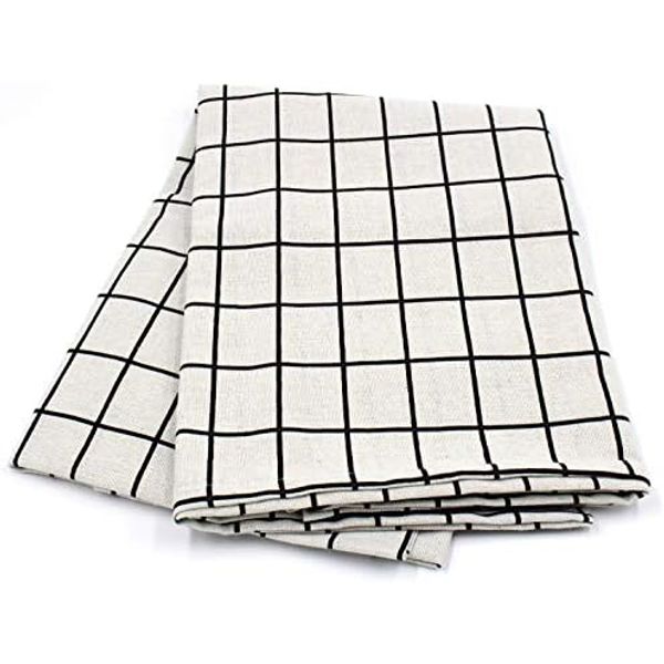 SAWAN Simple Plaid Tablecloth White 140x140cm