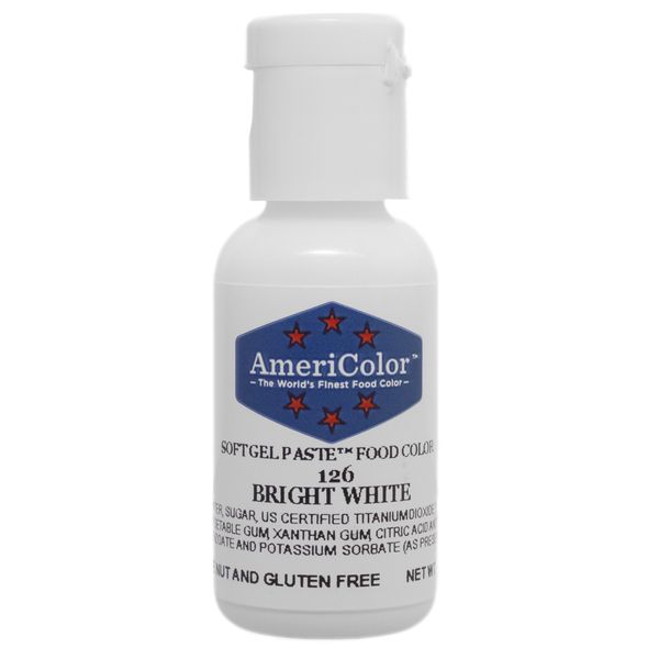 Food Coloring AmeriColor - Bright White Soft Gel Paste, .75 Ounce
