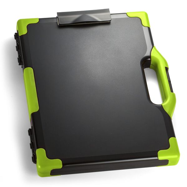 Officemate Carry All Clipboard Storage Box, Letter/Legal Size, Black & Green (83325)