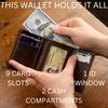 Stealth Mode Trifold Leather Wallet for Men with RFID Blocking (Brown)