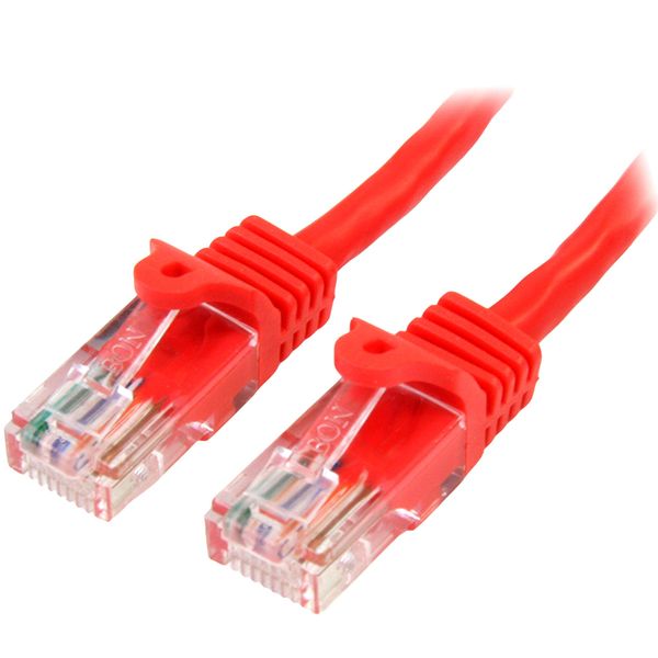 StarTech.com 5m Red Cat5e Patch Cable with Snagless RJ45 Connectors - Long Ethernet Cable - 5 m Cat 5e UTP Cable (45PAT5MRD)