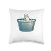 Cute Dog Ice Bathing Pet Ice Bath Throw Pillow