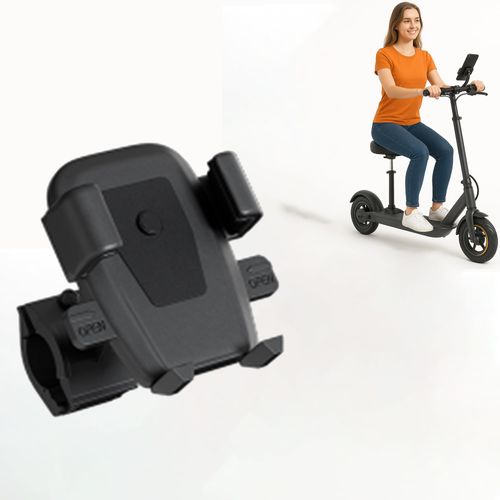 Phone Mount for Bike & Electric Scooter, 360° Rotation, Anti-Shake, Universal Handlebar Cell Phone Holder for iPhone & Android, Fits 4.7–6.8'' Phones, Secure Clamp for Cycling, E-Scooter, Motorcycle