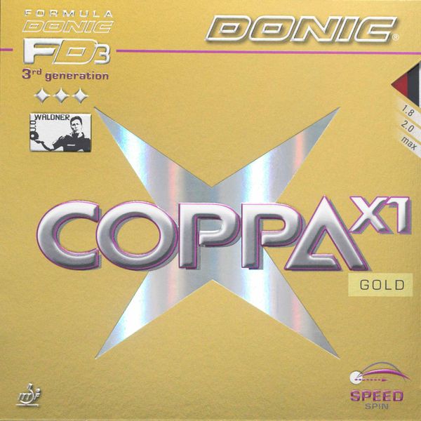 Donic Coppa X1 Gold Table Tennis Rubber (Red, 2.0 mm)