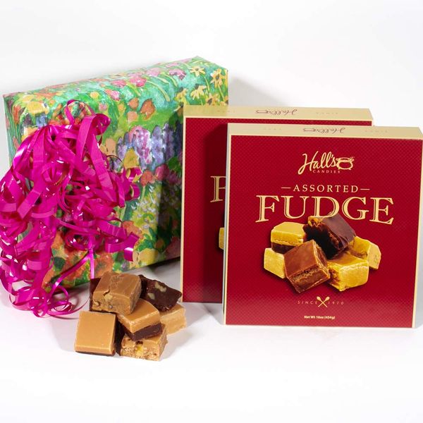 Garden Pastels Fudge Gift Box, 2 Pounds Hall's Chocolate Fudge