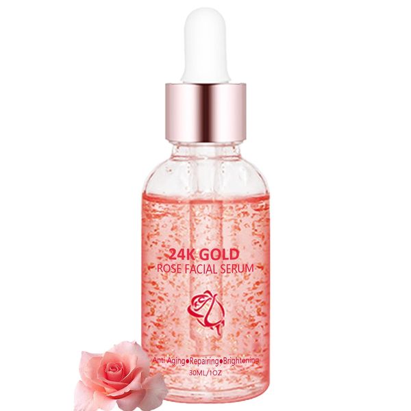 24K Gold Face Serum, Rose Serum For Anti Aging, Repair, Deep Moisturizing, Strengthen the Skin Barrier, Dark Spot Remover Serum, Korean Serum Improve Dull Skin & Soft Skin Tone - Face Care