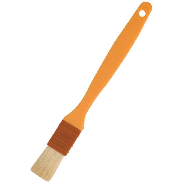 Sannou Japan SN4119 Food Equipment, Brush, Baking, Confectionery, Painting, Brush, Wool, Commercial Use, Home Use, Stainless Steel, Orange, 9.3 x 1.0 x 1.4 inches (23.5 x 2.5 x 3.5 cm)