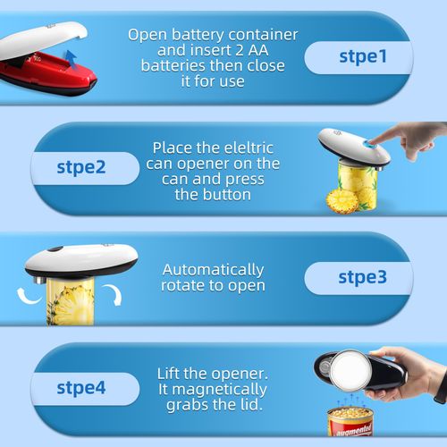 Electric Can Opener,Automatic One-Touch Operation,One Handed Can Opener Battery Operated for Seniors, with Smooth Edge Cutting, Kitchen Gadget