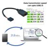 CY Single USB 3.1 Front Panel Socket Key-A Type-E to USB 2.0 9Pin 10Pin Mainboard Header Male Extension Cable