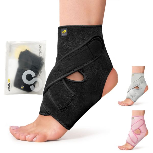 Bracoo FS10 Ankle Supporter, Breathable, Neoprene Foot Support, Ankle Fixation, Protection, Sprain Supporter, Left and Right Use, Ankle Support, Sports, S/M