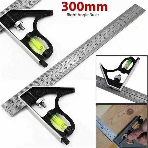 [KEIRO] 315741 Adjustable Combination Spirit Level Ruler Angle Square Protractor Measuring Tool Set Precision Stainless Steel