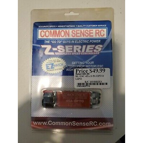 Common Sense RC 45 Amp OPTO Z-Series Brushless ESC for RC Airplane Helicopter