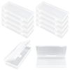 LJY 10 Pieces Rectangular Empty Mini Clear Plastic Organizer Storage Box Containers with Hinged Lids (155 x 65 x 30 mm, Transparent)