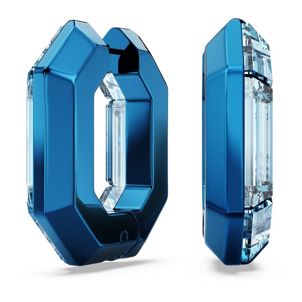 Swarovski Lucent hoop earrings, Octagon shape, Small, Blue