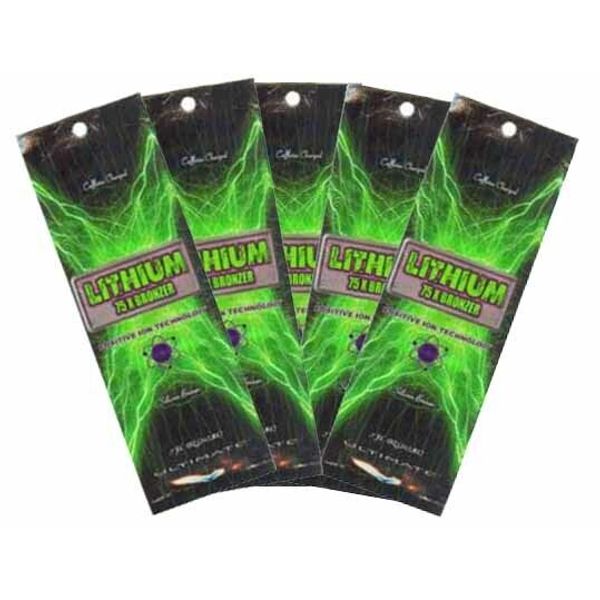5 Packets of Lithium 75X Bronzer tanning lotion by Ultimate