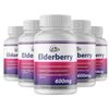 Elderberry Capsules 600mg Immune System Support - 5 Bottles 300 Capsules