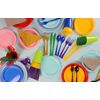 Exquisite 7 Inch. Purple Plastic Dessert/Salad Plates - Solid Color Disposable Plates - 100 Count