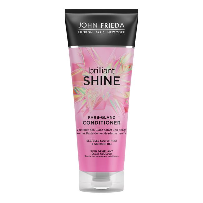 John Frieda Brilliant Shine Farb-Glanz Conditioner - Inhalt: 250 ml - SLS und SLES Sulfatfrei - Silikonfrei - Verstärkt den Glanz