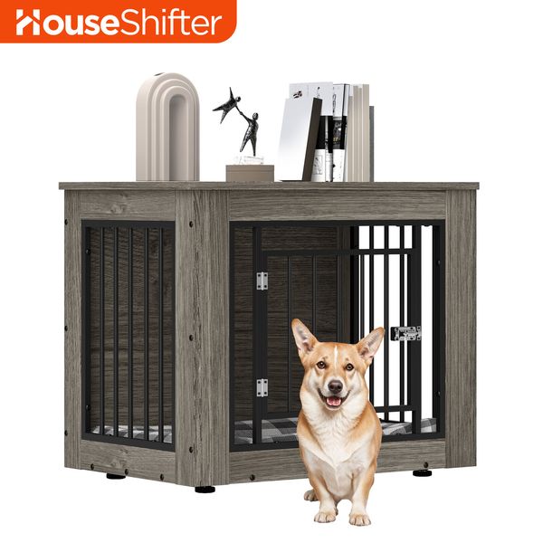 30" Dog Kennel Small Pet Crate Modern Cage Single Door Lockable Adjustable Legs