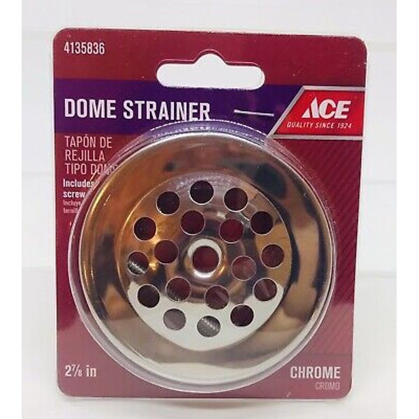 NEW Chrome Tub Shower Drain Strainer Cover with Screw 2.78” Ace  #4135836