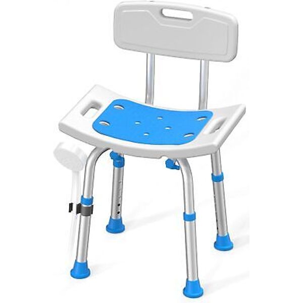 Shower Chair for Inside with Removable Back, FSA/HSA Eligible White