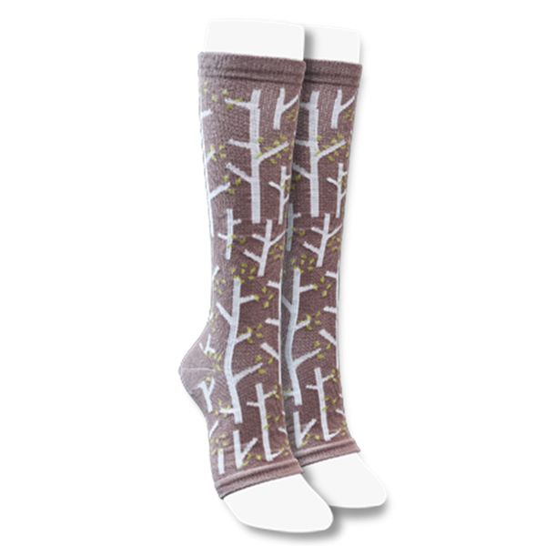 Hoppas Nano Platinum Heel Care, High Heel Socks, Made in Japan, Moisturizing, Antibacterial (Tree Mocha)