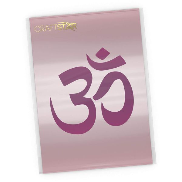 CraftStar Om Symbol Stencil - Yoga Themed Craft, Tile or Wall Decor Stencil